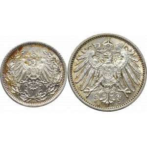 Niemcy, Zestaw 1/2 marki 1916 i 1 marka 1915