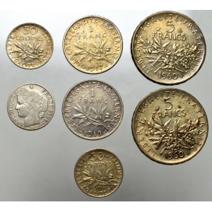 Francja, zestaw srebrnych monet