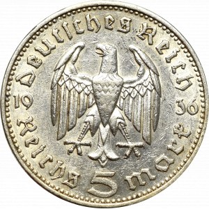 III Reich, 5 mark 1936 Hindenburg F