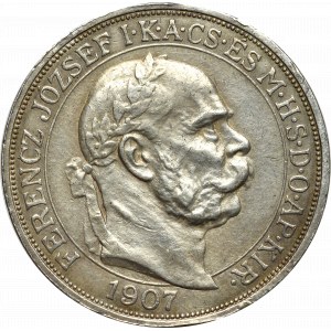 Hungary, Franz Joseph, 5 corona 1907