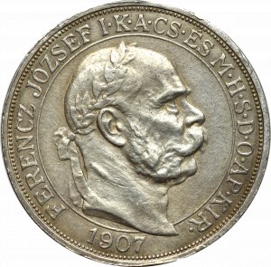 Węgry, Franciszek Józef, 5 koron 1907 - 40-lecie koronacji