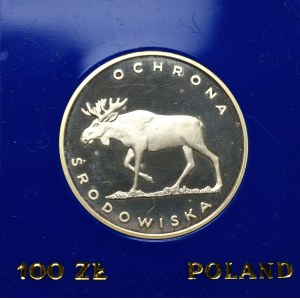 PRL, 100 złotych 1978 Ochrona środowiska - Łoś