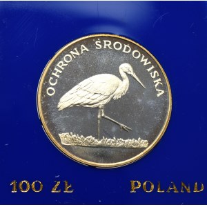 PRL, 100 złotych 1982 Ochrona Środowiska - Czapla