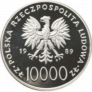 PRL, 10.000 złotych 1989 - Jan Paweł II UNCJOWY