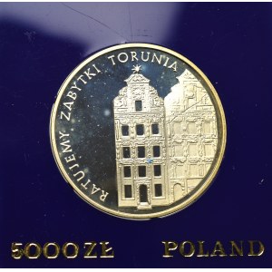 PRL, 5.000 złotych 1989 - Zabytki Torunia