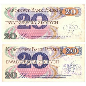 PRL, 20 złotych 1982 A i B (2 egzemplarze)