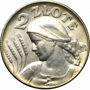 II Rzeczpospolita, 2 złote 1925 (z kropką), Londyn Kobieta i kłosy