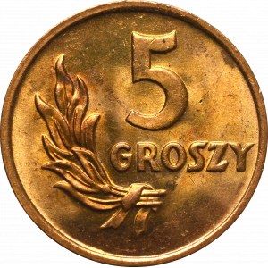 PRL, 5 groszy 1949 Brąz