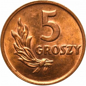 PRL, 5 groszy 1949 Brąz