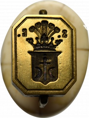 Polska, Pieczęć herbowa imienna obrotowa z herbem Przegonia XIX wiek