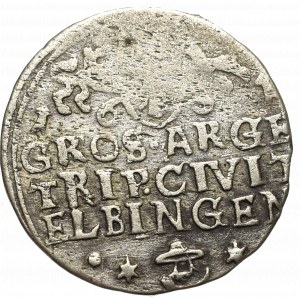 Szwedzka okupacja Elbląga, Gustaw Adolf, Trojak 1631 - kapelusz ELBINGEN