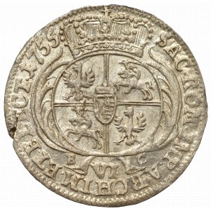 Germany, Saxony, Friedrich August II, 6 groschen 1755, Leipzig