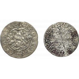 Niemcy, Zestaw monet - 3 krajcary Pfalz; groszen 1615 MH Prusy - rzadki