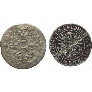 Niemcy, Zestaw monet - 3 krajcary Pfalz; groszen 1615 MH Prusy - rzadki