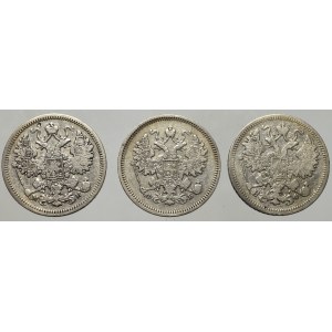 Rosja, Aleksander II, Zestaw 15 kopiejek 1860-65