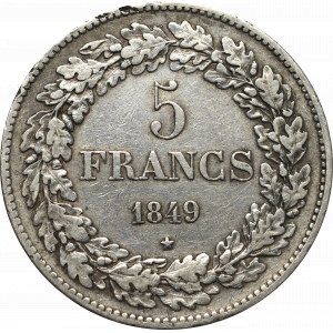 Belgium, 5 francs 1849