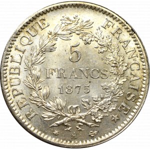 Francja, 5 franków 1875