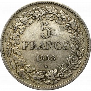 Belgia, 5 franków 1848, Bruksela