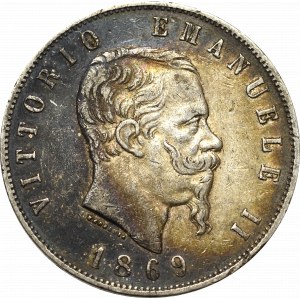 Italy, 5 lira 1869