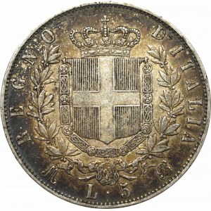 Włochy, 5 lirów 1869