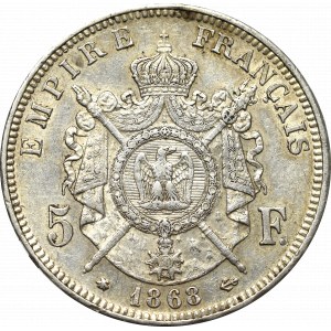 Francja, 5 franków 1868