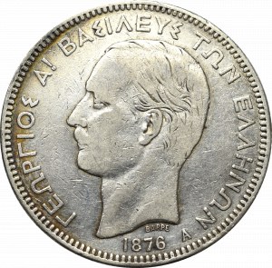 Greece, 5 drachmai 1876 A