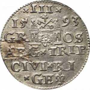 Sigismund III, 3 groschen 1593, Riga