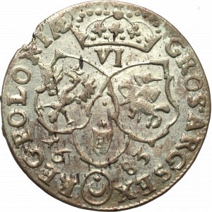 Jan III Sobieski, Szóstak 1683, Bydgoszcz - herb Leliwa korona z 12 klejnotami na kabłąkach