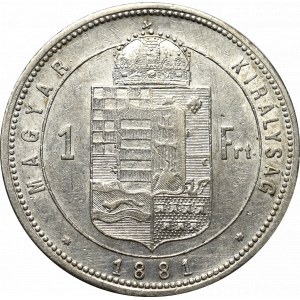 Hungary, Franz Joseph, 1 forint 1881, Kremnitz