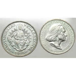 Węgry, 2 pengo 1933 i 1936 (2 egzemplarze)