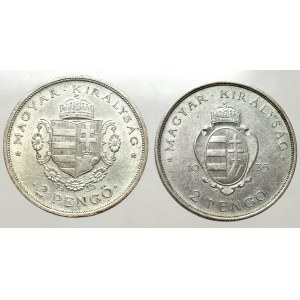 Hungary, 2 pengo 1935 (2 pcs)