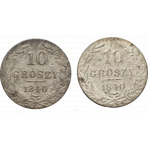 Poland under Russia, Lot of 5 and 10 groschen 1840