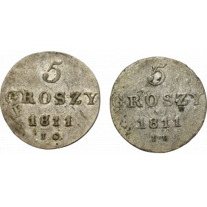 Księstwo Warszawskie zestaw 5 groszy 1811 (2 egz)