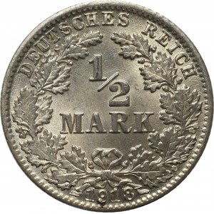 Germany, 1/2 mark 1918 D