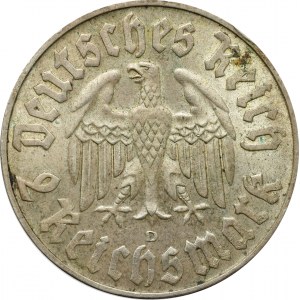 III Reich, 2 mark 1935 D Martin Luther
