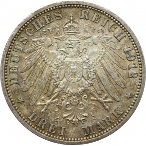 Germany, Preussen, 3 mark 1912