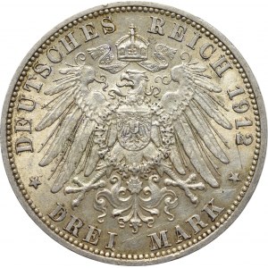 Germany, Preussen, 3 mark 1912