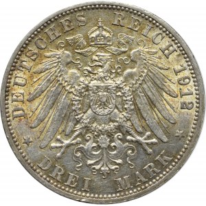 Germany, Preussen, 3 mark 1912