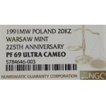 III RP, 20.000 złotych 1991 225 lat Mennicy Warszawskiej - NGC PF69 ULTRA CAMEO