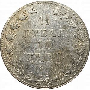 Poland under Russia, Nicholas I, 1-1/2 rouble=10 zloty 1836 MW, Warsaw