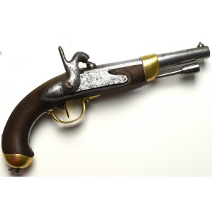 Francja, Pistolet kapiszonowy kawaleryjski M1822 około 1830