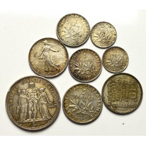 Francja, zestaw srebrnych monet