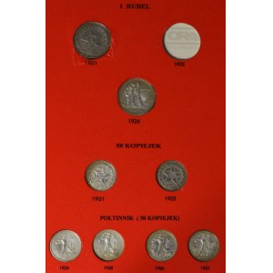 Rosja, Kolekcja monet 1921-1992 (w tym srebrne rubli i czerwona księga)