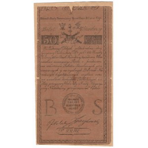 Insurekcja kościuszkowska, 50 złotych 1794 - druk reklamowy z okresu II RP