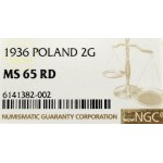 II Republic of Poland, 2 groschen 1936 - NGC MS66 RD