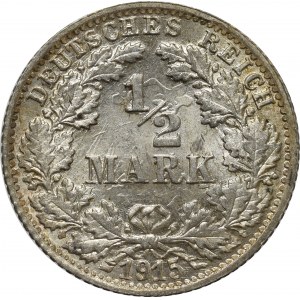 Germany, 1/2 mark 1915 F, Stuttgart