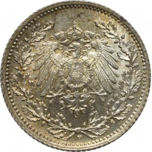 Niemcy, 1/2 marki 1915 F, Stuttgart - EFEKTOWNY DUCH