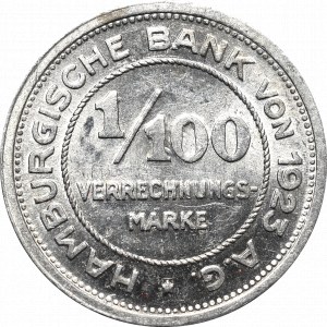 Germany, Hamburg, 1/100 mark 1923