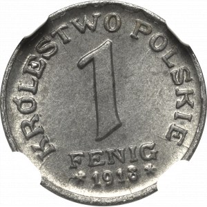 Kingdom of Poland, 1 fenig 1918 - NGC MS65