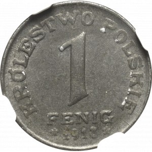 Królestwo Polskie, 1 fenig 1918 - NGC MS64